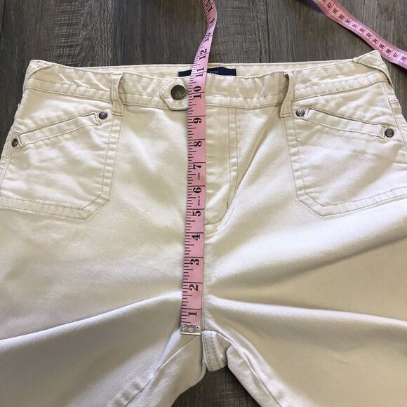 Bill Blass Jeans Womens Off White Stretch Denim Cropped Capri Jeans Size 10 - Picture 9 of 12
